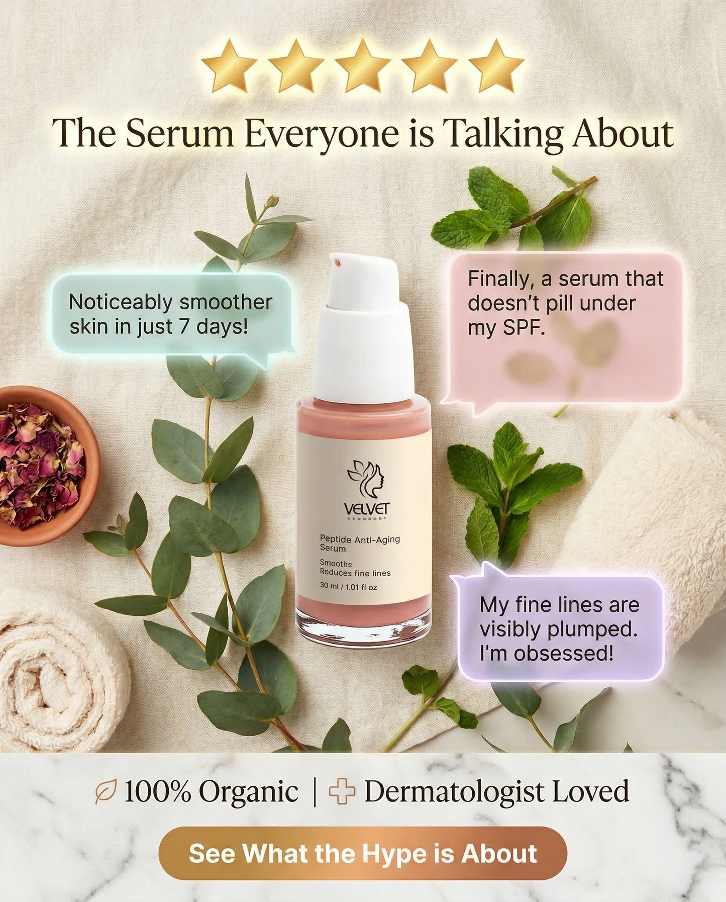 Peptide Enhanced Anti-Ageing Serum Selfnamed